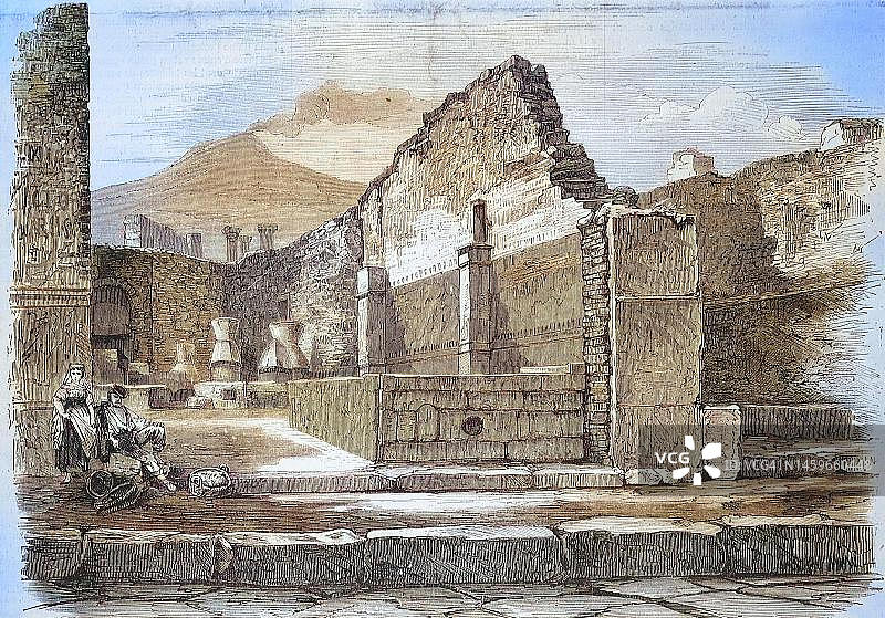 意大利庞贝古城面包师之家遗址图片素材