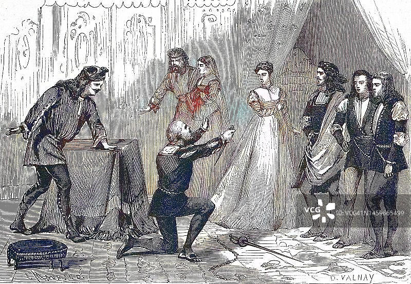 威尼斯孤儿，盖特剧院，1869年，法国，历史，19世纪戏剧的数字化修复复制品，确切的原始日期未知图片素材