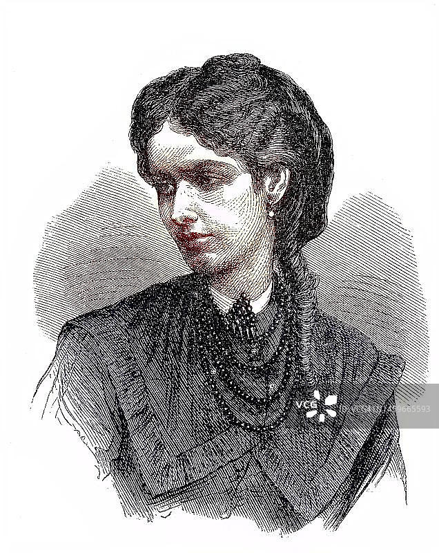 阿格尼丝·祖·萨尔姆-萨尔姆公主，生于阿格尼丝·伊丽莎白·维诺娜·勒克莱克·乔伊（1844年12月25日至1912年12月21日），在古巴哈瓦那开始她的职业生涯，是一名马戏团骑手，后来成为一名女演员，19世纪历史数字化修复再版图片素材