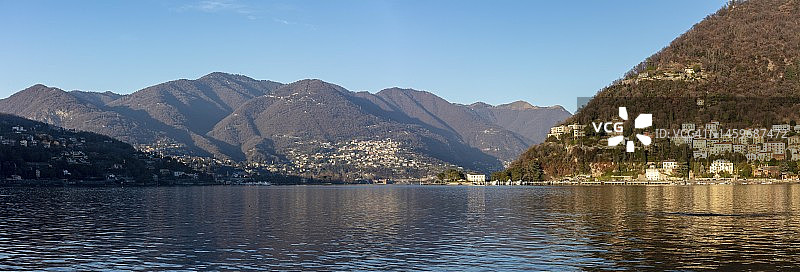 意大利伦巴第科莫湖 Geno 别墅全景图片素材