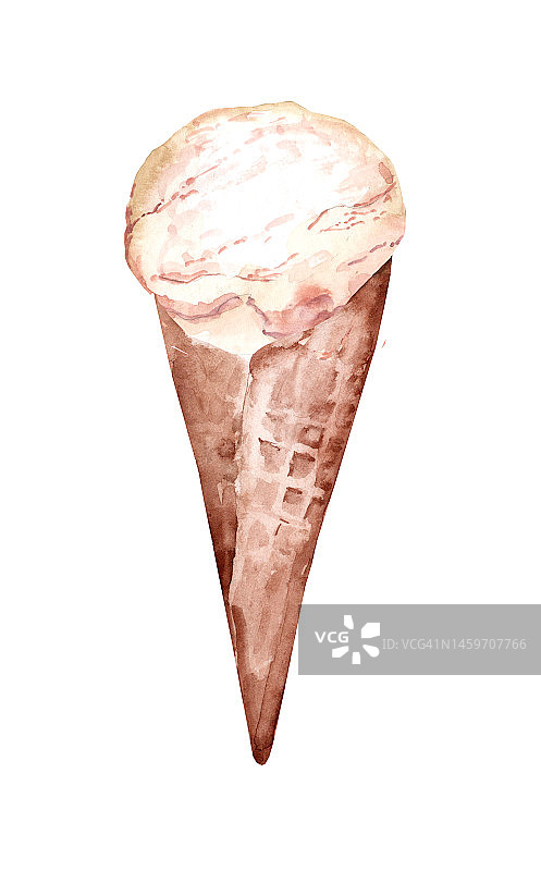 华夫饼甜筒香草冰淇淋图片素材