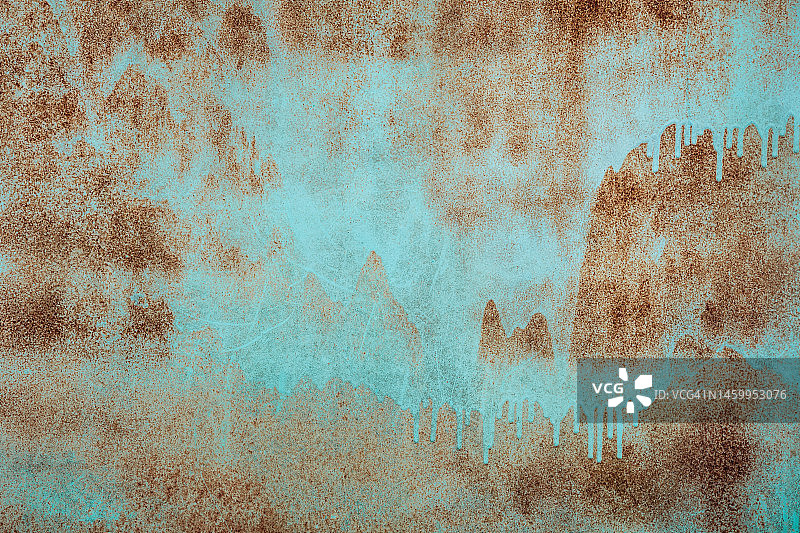 生锈的金属，Grunge金属背景，纹理划痕和裂纹，铁面全面积。图片素材