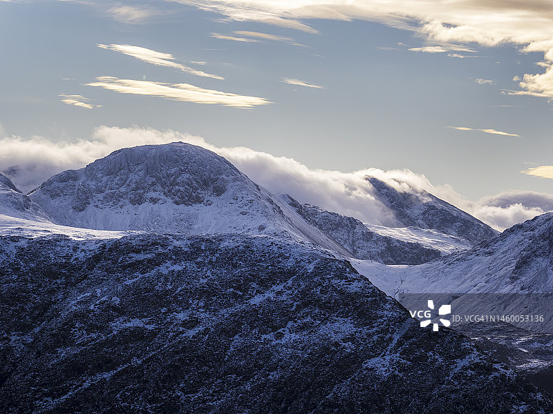 英国湖区山脉翻涌云海图片素材