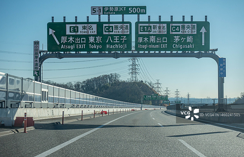 日本神奈川县的城市高速公路图片素材