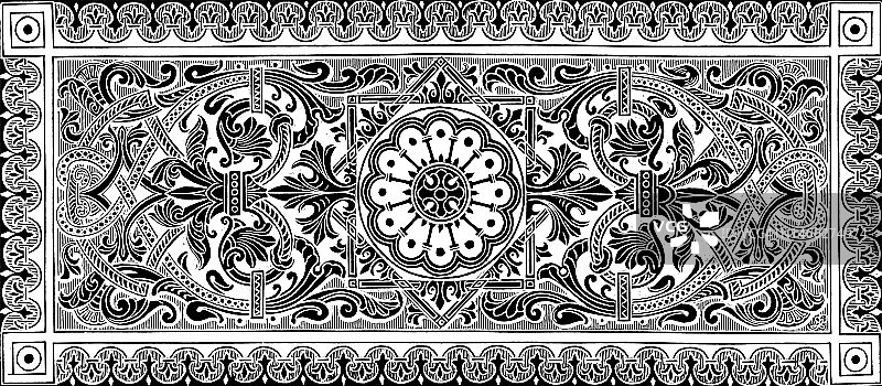 旧雕刻插图装饰点缀框架图片素材