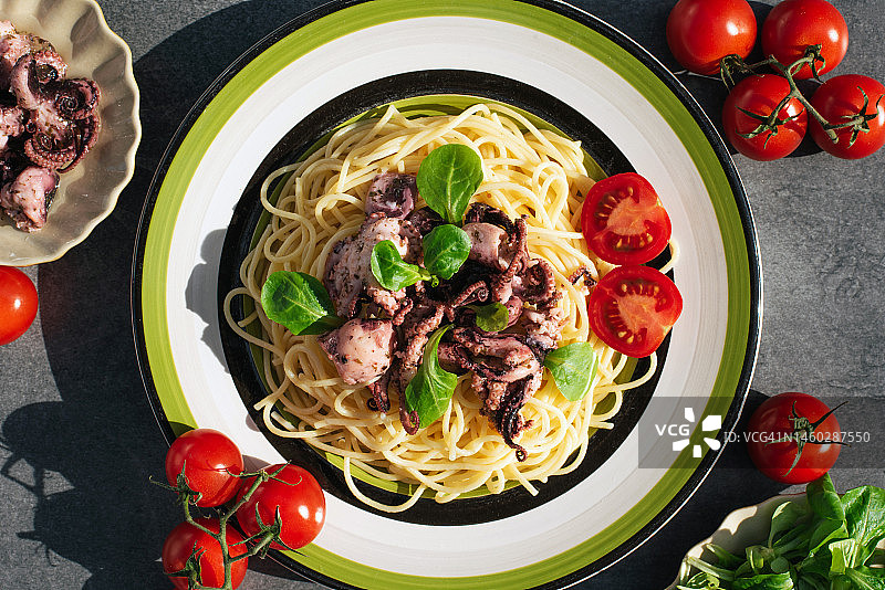 章鱼意大利面图片素材