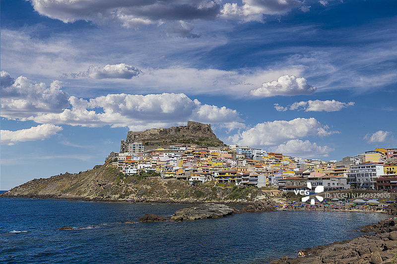 意大利撒丁岛卡斯特尔萨多和堡垒景观图片素材