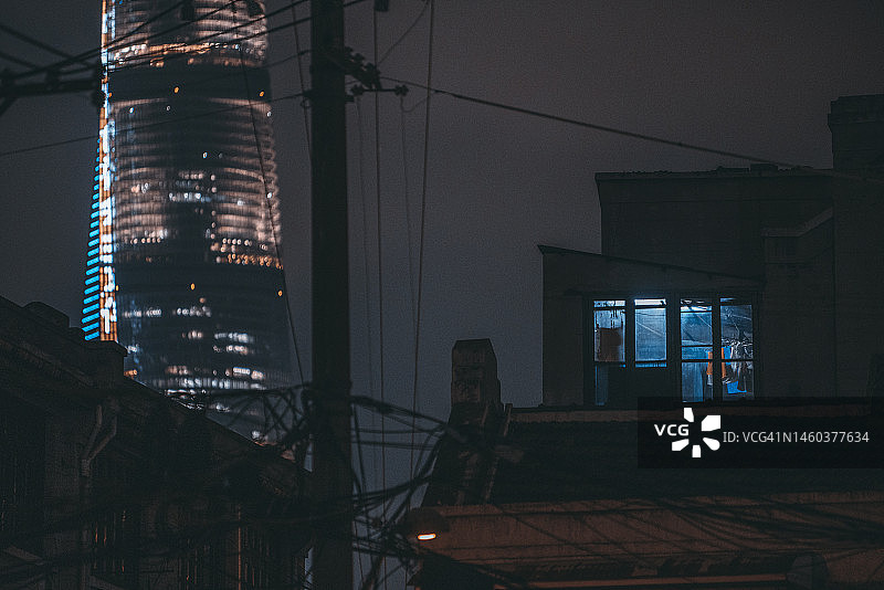 上海中心大厦夜景图片素材
