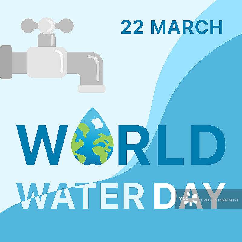 世界水日宣传海报：节约用水网页模板图片素材