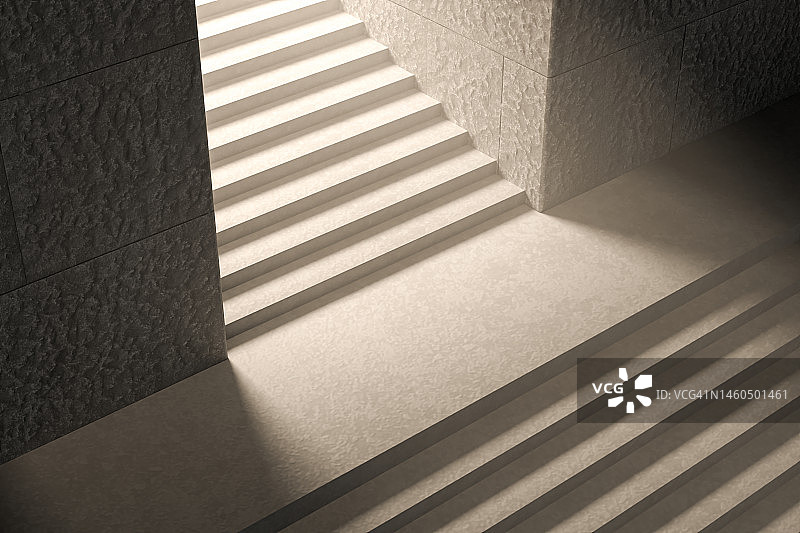 3D渲染：地下室楼梯图片素材