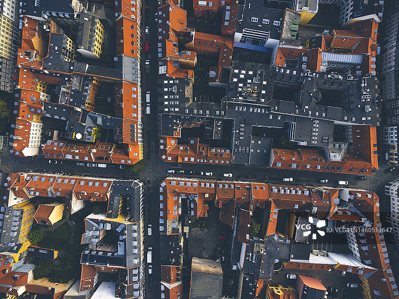 哥本哈根城市景观：诺尔波特、大教堂和克里斯蒂安堡宫图片素材