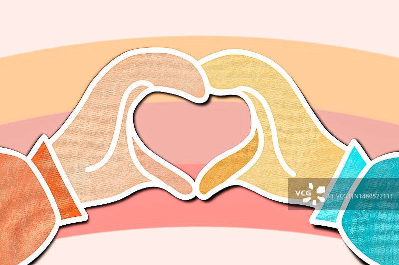 用手做出心形的人的手部特写图片素材