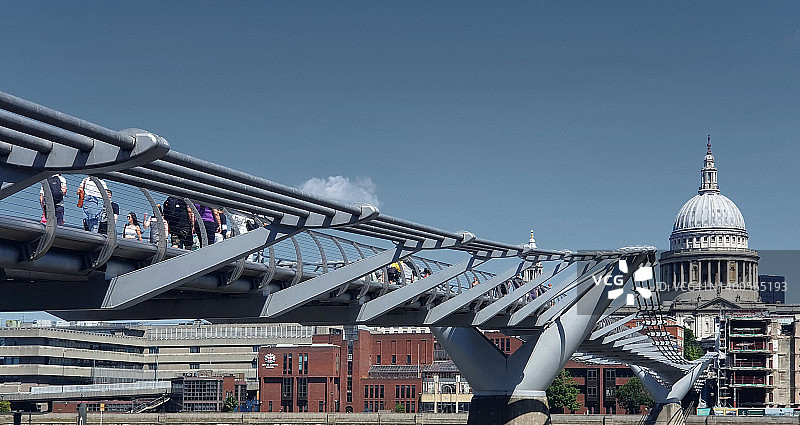 英国伦敦的千禧桥图片素材