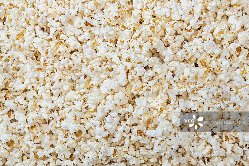 新鲜制作的爆米花特写图片素材