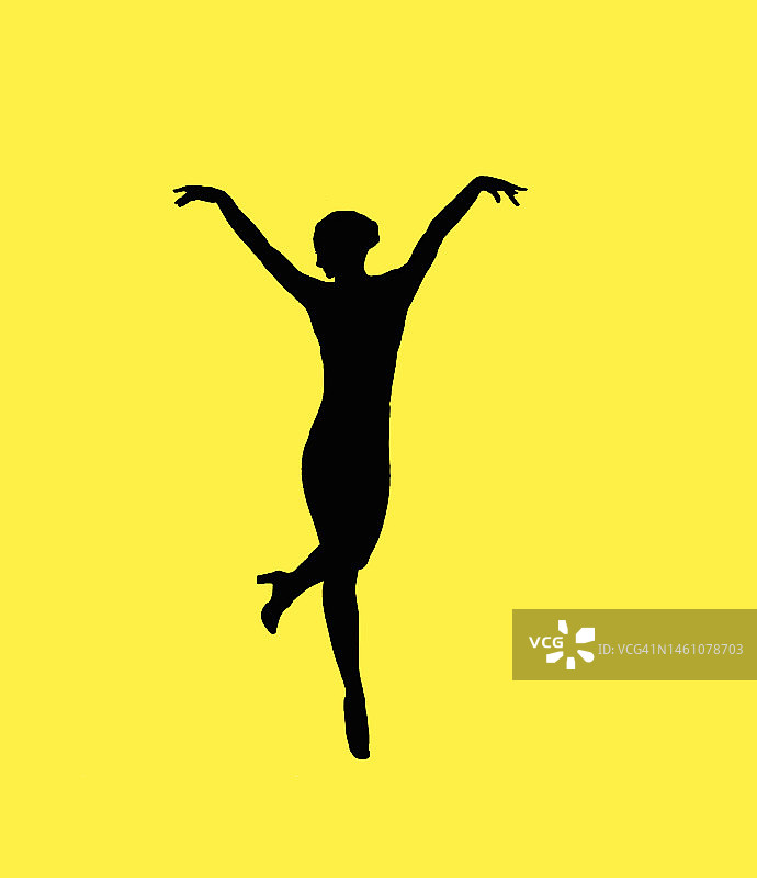 黑色剪影中的舞女图片素材