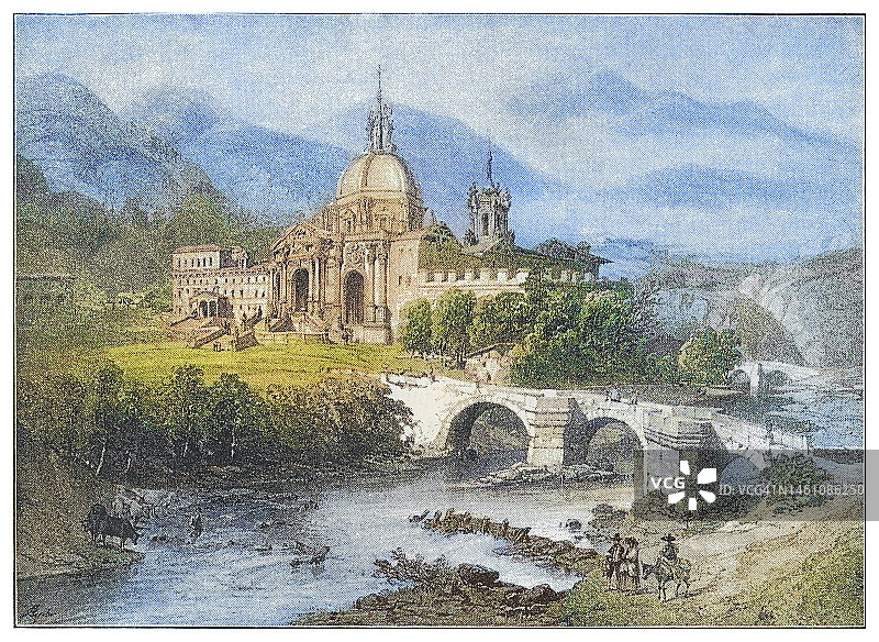 罗耀拉圣殿古老雕刻插图图片素材