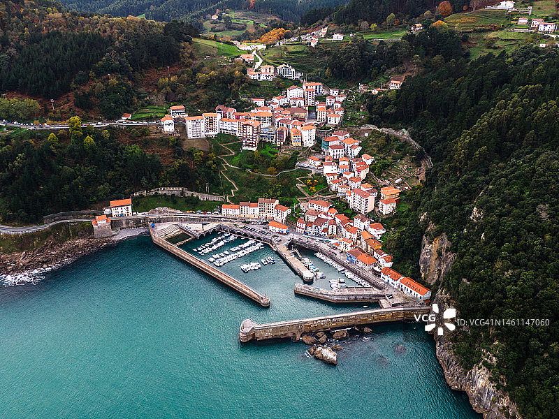 巴斯克地区的埃兰乔贝航拍景观图片素材