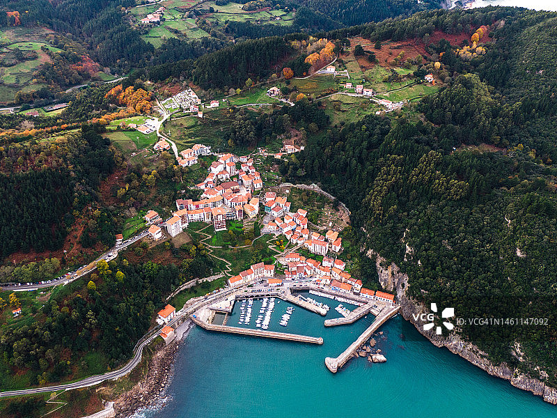 巴斯克地区的埃兰乔贝航拍景观图片素材