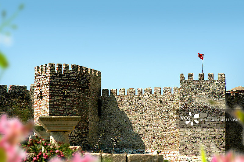 土耳其地中海的塞尔丘克古堡图片素材