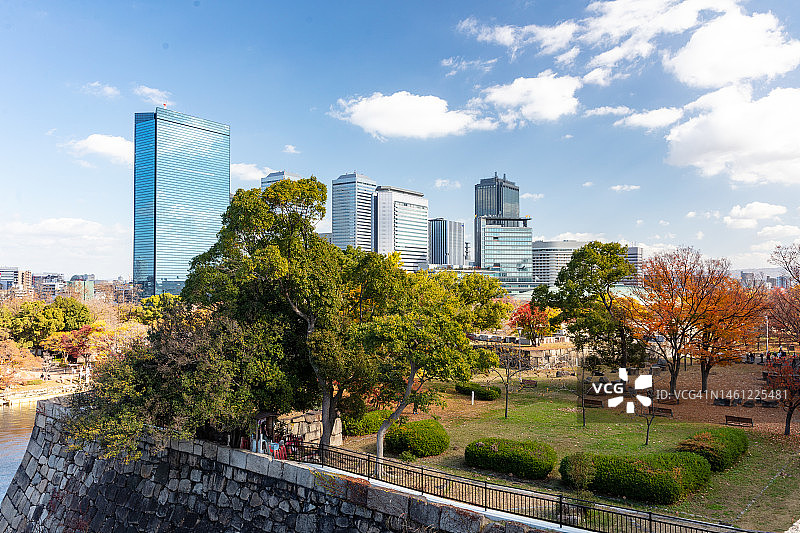 日本大阪城见区天际线（2022年）图片素材