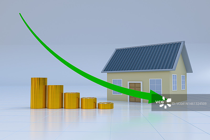 房地产下跌图表图片素材