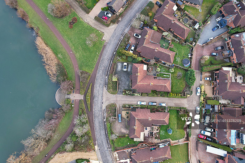 英国米尔顿凯恩斯市中心建筑高角度视图图片素材