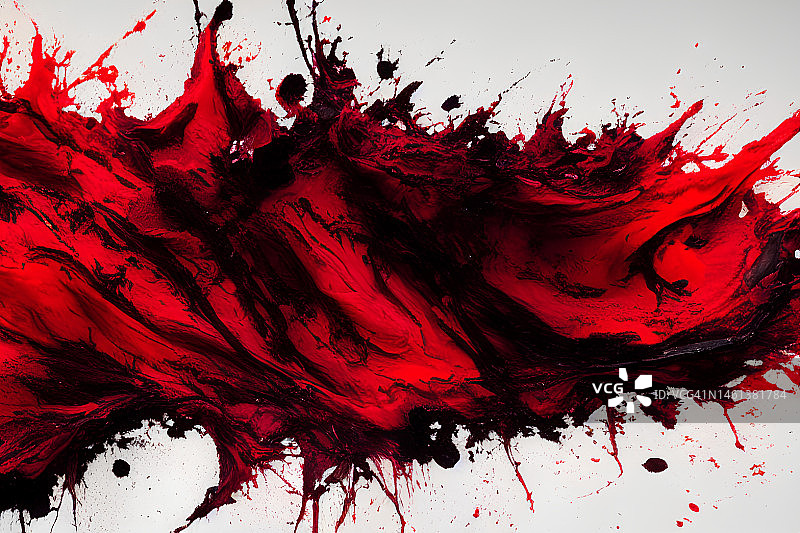 红色故障和黑色艺术水墨，印度尼西亚图片素材