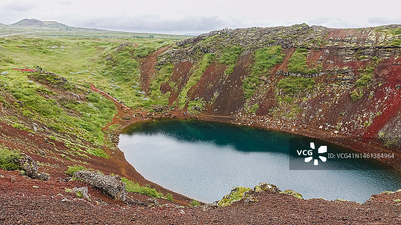冰岛黄金圈克里兹火山口周边步道观景点图片素材