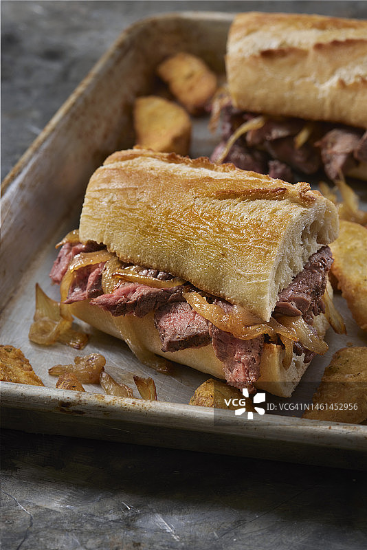 法棍牛排三明治图片素材