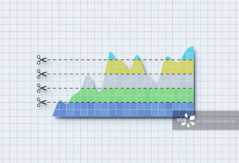 折线图和切割线图片素材