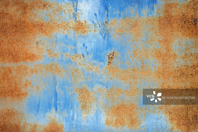 生锈的金属，Grunge金属背景，纹理划痕和裂纹，铁面全面积。图片素材