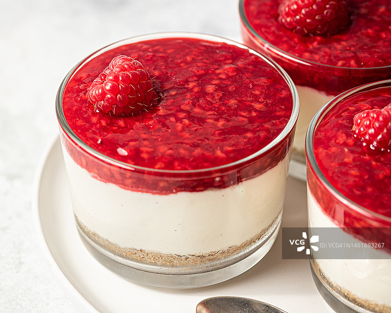 迷你覆盆子芝士蛋糕图片素材