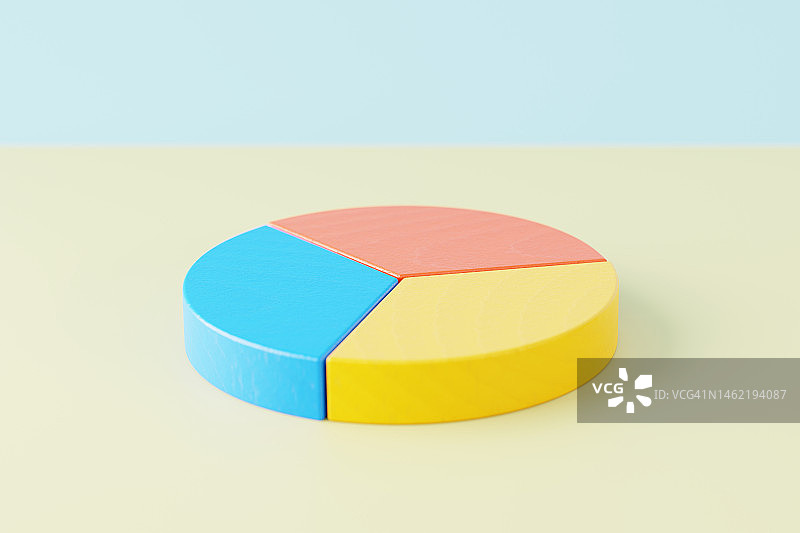 多彩三段式饼图图片素材