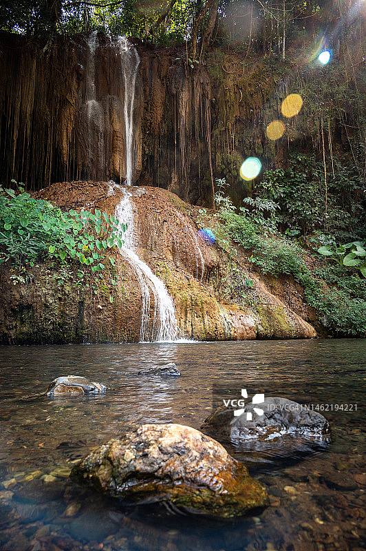 泰国帕尧府和清莱府交界处普桑瀑布国家公园风光图片素材