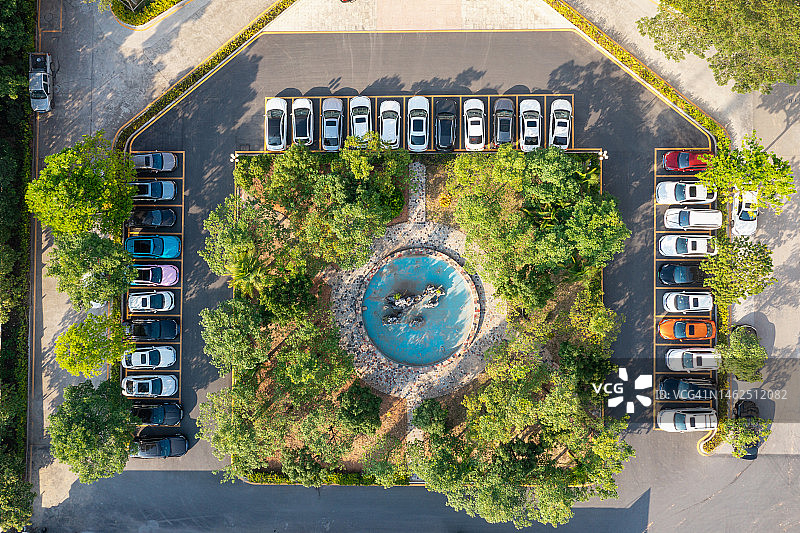 室外停车场鸟瞰图图片素材
