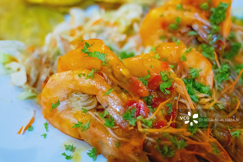 加勒比海虾仁菜肴图片素材