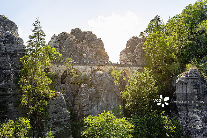 萨克森瑞士的巴斯泰桥，德国萨克森图片素材