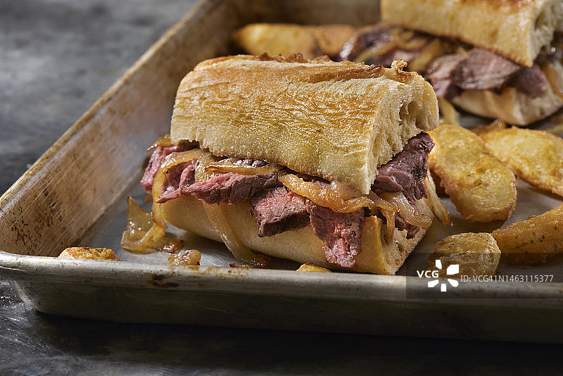 法棍牛排三明治图片素材