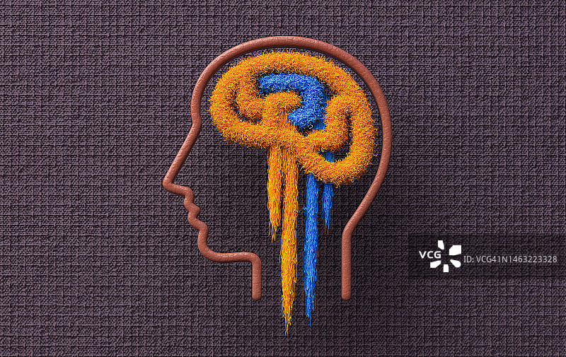 简约3D大脑和神经系统图片素材