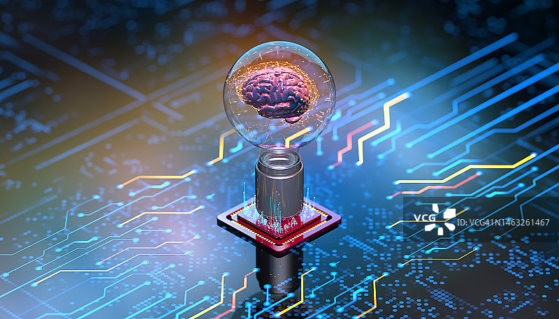 人工智能概念CPU量子计算图片素材