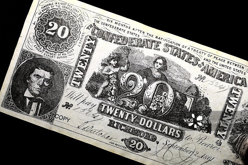 南方邦联纸币图片素材