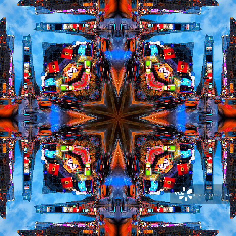美国纽约时代广场万花筒抽象图案图片素材