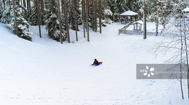 在雪橇上的芬兰图片素材
