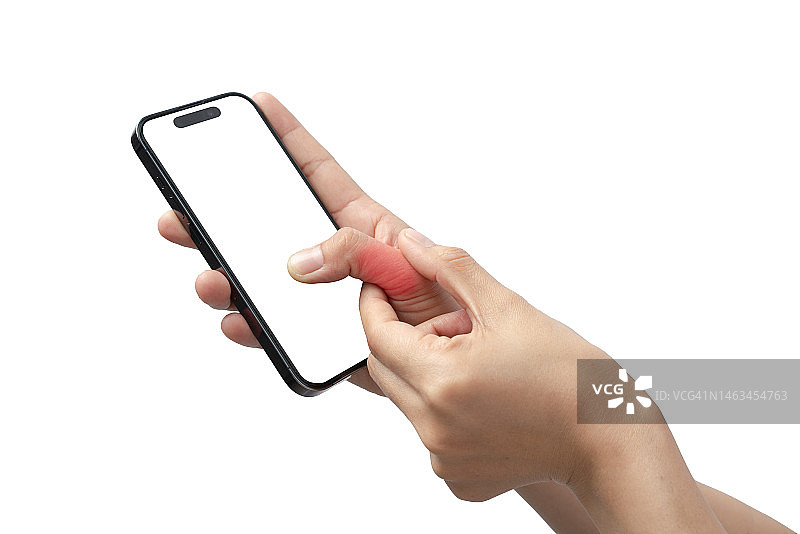 长时间握持手机导致的手指疼痛图片素材