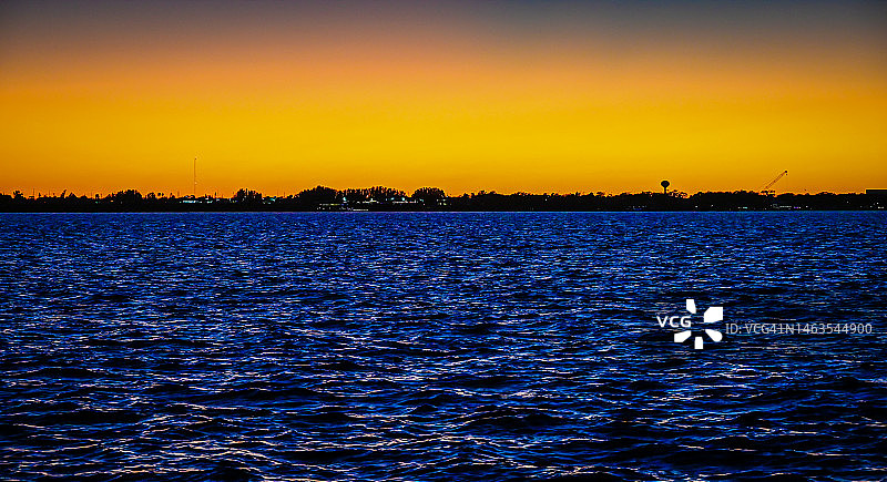 佛罗里达墨尔本海滩印第安河泻湖日落图片素材