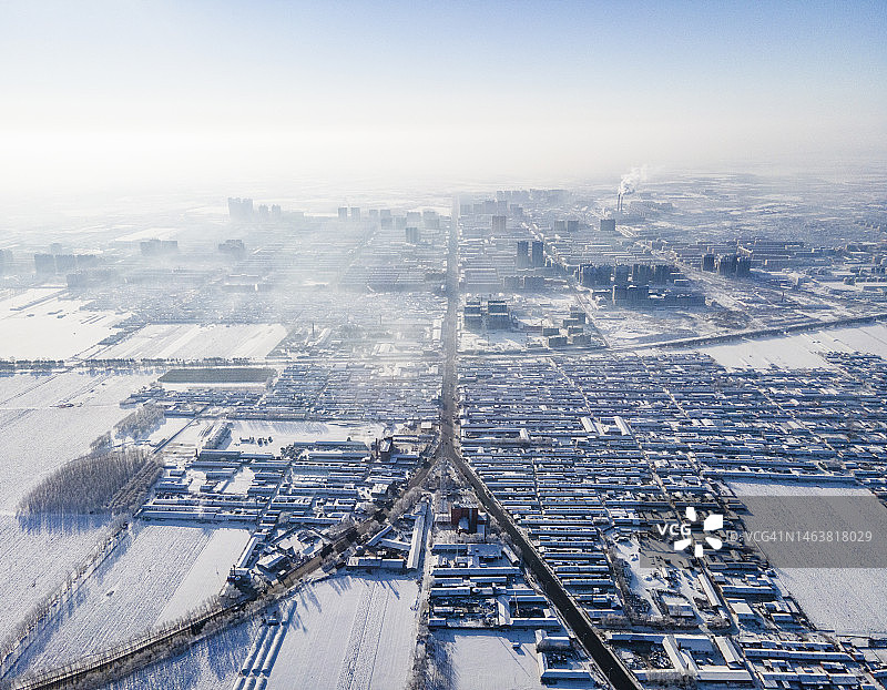 俯瞰雪城图片素材