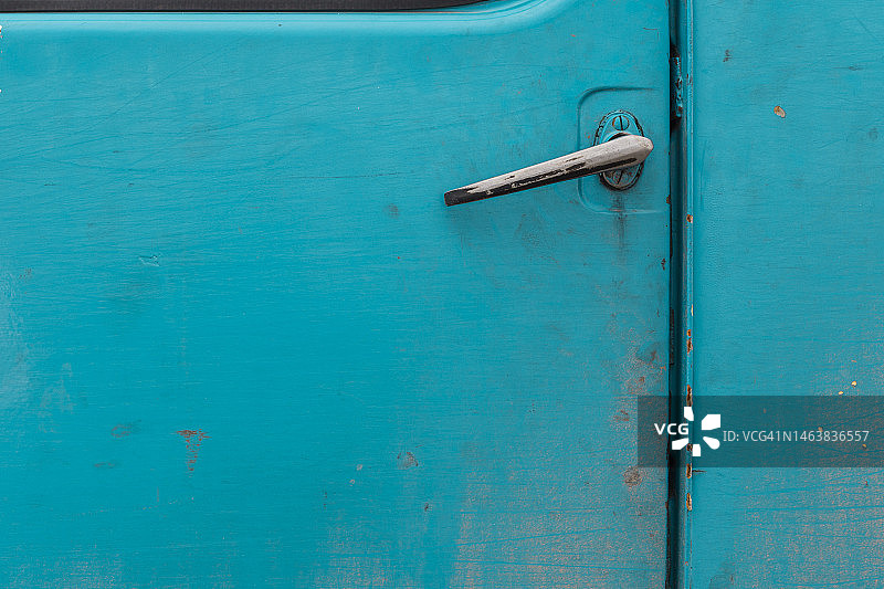 老式汽车车门特写图片素材