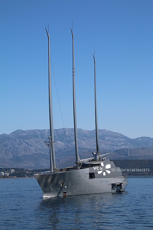 克罗地亚的晴朗海景图片素材