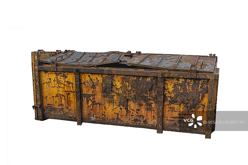 风化生锈钢制集装箱拆解图图片素材