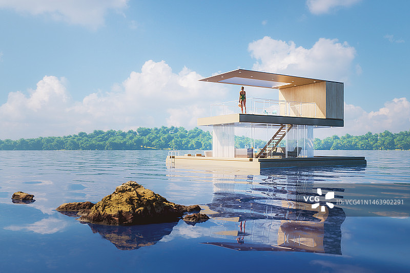 船屋上的夏季假期图片素材